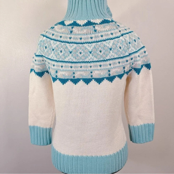 Banana Republic Fair Isle Merino Wool Button Neck Soft Sweater Fits Like Size S - Picture 4 of 16